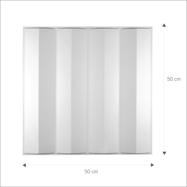 Encontraproduto.com.br - Revestimento Plástico 3D Zen Reto 1M² - 4 Placas Branca Astra