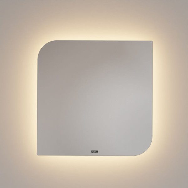Encontraproduto.com.br - Espelho Quadrado Hortência com Led Bivolt 40x40cm Astra