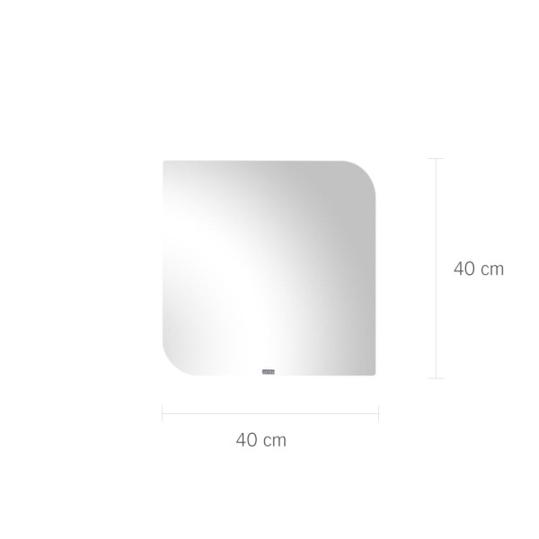 Encontraproduto.com.br - Espelho Quadrado Hortência com Led Bivolt 40x40cm Astra