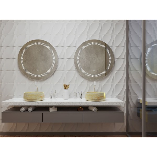 Encontraproduto.com.br - Revestimento Plástico 3D Onda com Fita Dupla Face 1M² - 4 Placas Branco Astra