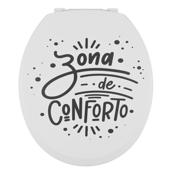 Encontraproduto.com.br - Assento Sanitário Oval Almofadado Decorado Frase 