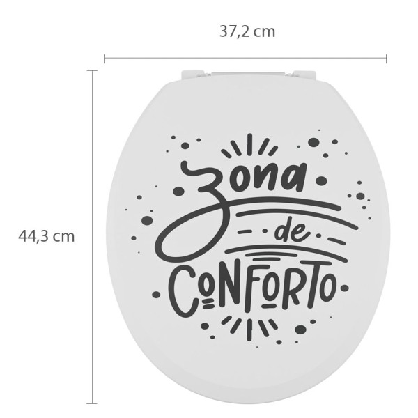 Encontraproduto.com.br - Assento Sanitário Oval Almofadado Decorado Frase 