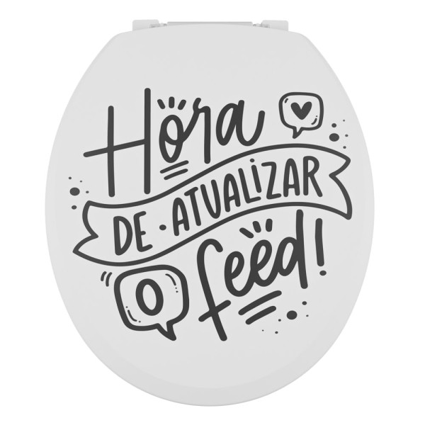 Encontraproduto.com.br - Assento Sanitário Oval Almofadado Decorado Frase 
