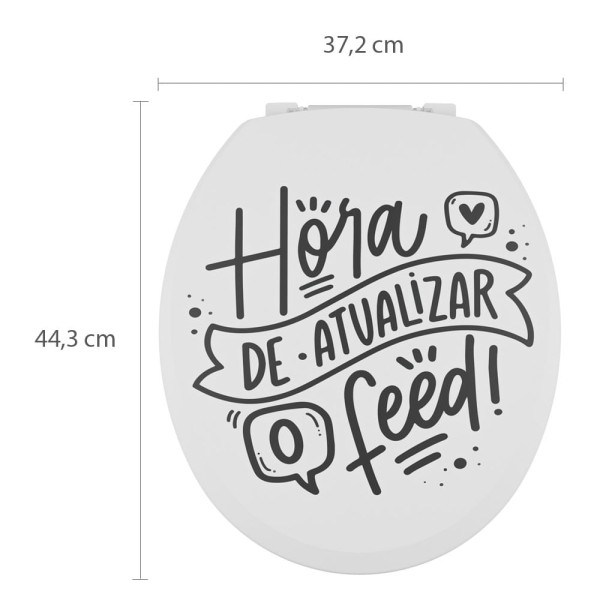 Encontraproduto.com.br - Assento Sanitário Oval Almofadado Decorado Frase 