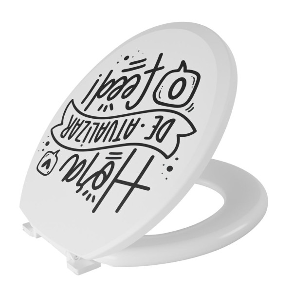 Encontraproduto.com.br - Assento Sanitário Oval Almofadado Decorado Frase 