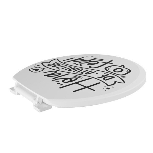 Encontraproduto.com.br - Assento Sanitário Oval Almofadado Decorado Frase 