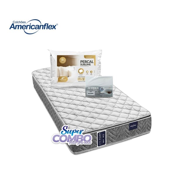 Encontraproduto.com.br - Colchão Amx Foam Espuma D33 Americanflex Solteiro 88x188x14cm - Super Combo Feito Pra Você