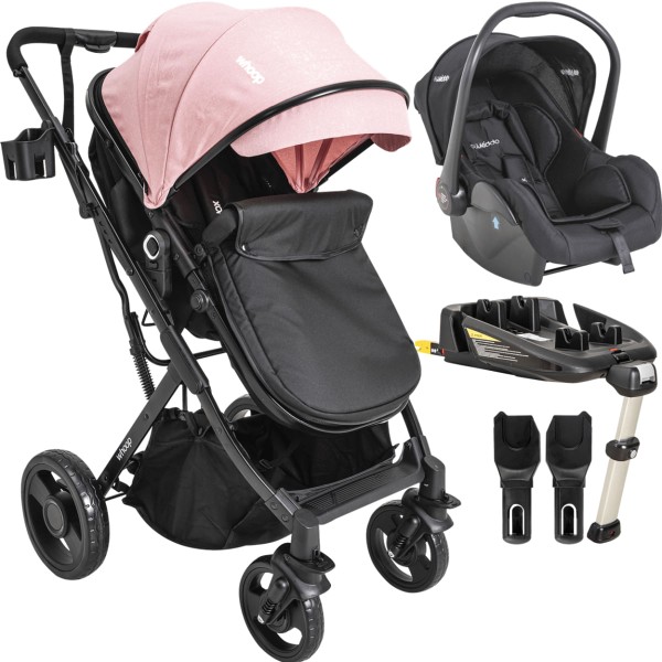 Encontraproduto.com.br - Carrinho de Bebe Bebe Conforto Base ISOFIX Kiddo Vox II Rosa
