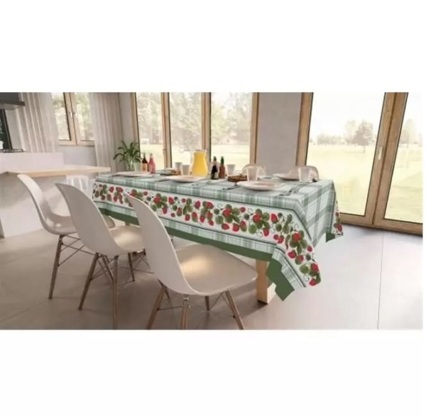 Encontraproduto.com.br - Toalha De Mesa 140x140 Teka Morangos