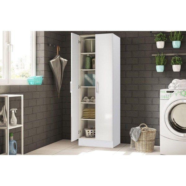 Encontraproduto.com.br - Armário Multiuso Lavanderia 525 c/ 2 Portas Branco - Carraro