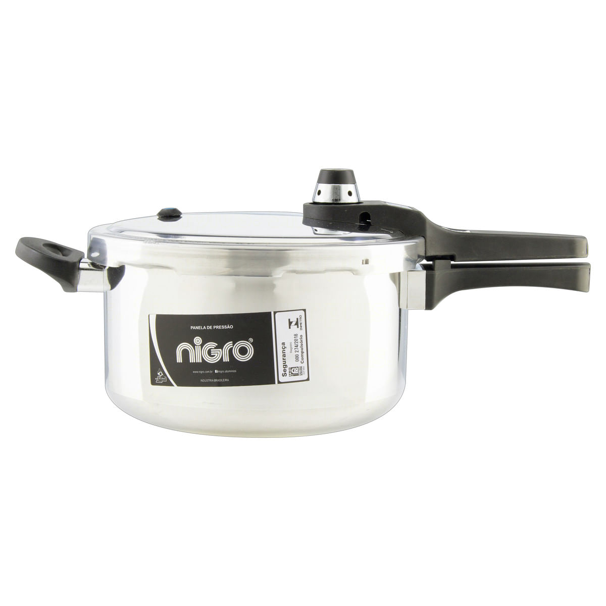 Encontraproduto.com.br - Panela de Pressão 4,5 L Nigro Eterna Fechamento Externo em Alumínio Polida