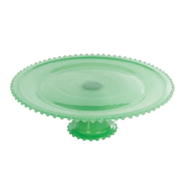 Encontraproduto.com.br - Boleira De Vidro Com Pé 32 Cm Verde