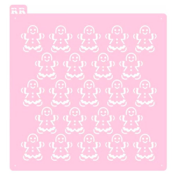 Encontraproduto.com.br - Stencil Bolo Gingerbread 1 (4046) RR CORTADORES