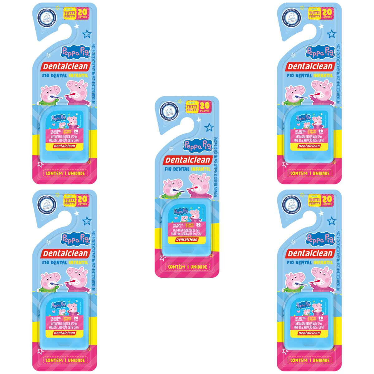 5 FIO DENTAL INFANTIL - PEPPA PIG - 25M - AZUL - DENTALCLEAN