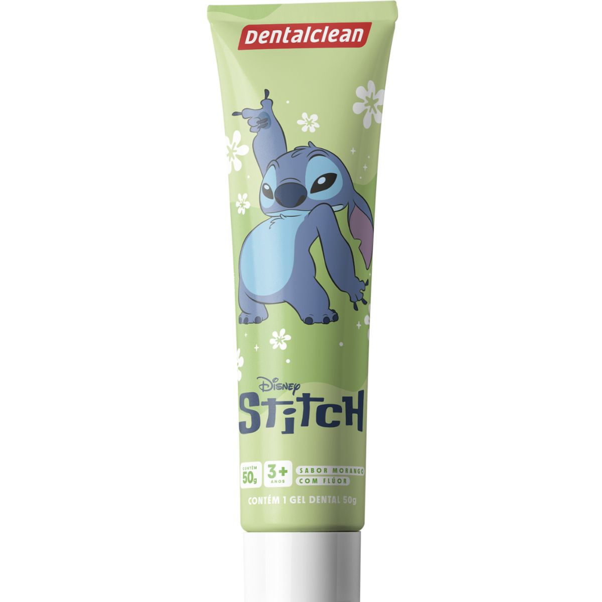 Encontraproduto.com.br - 3X GEL DENTAL INFANTIL STITCH SABOR MORANGO 50G -DENTALCLEAN