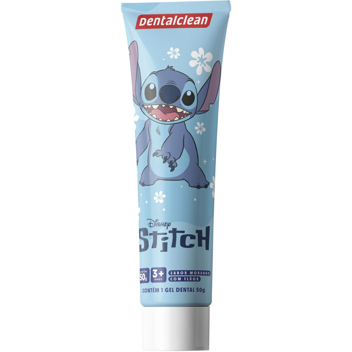 Encontraproduto.com.br - 3X GEL DENTAL INFANTIL STITCH SABOR MORANGO 50G -DENTALCLEAN