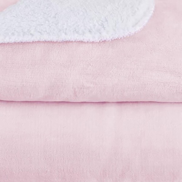 Encontraproduto.com.br - Cobertor Laço Bebê Sherpam Liso 90x110cm Rosa Claro