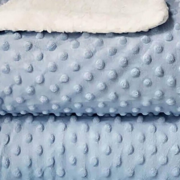 Encontraproduto.com.br - Cobertor Laço Bebê Sherpam Dots 90x110cm Azul Claro