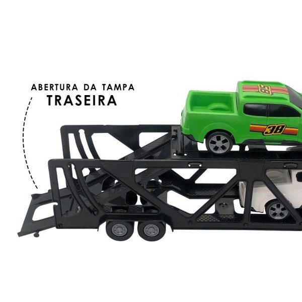 Encontraproduto.com.br - Mini Caminhão Cegonheiro De Brinquedo Com 2 Carrinhos - Vermelho