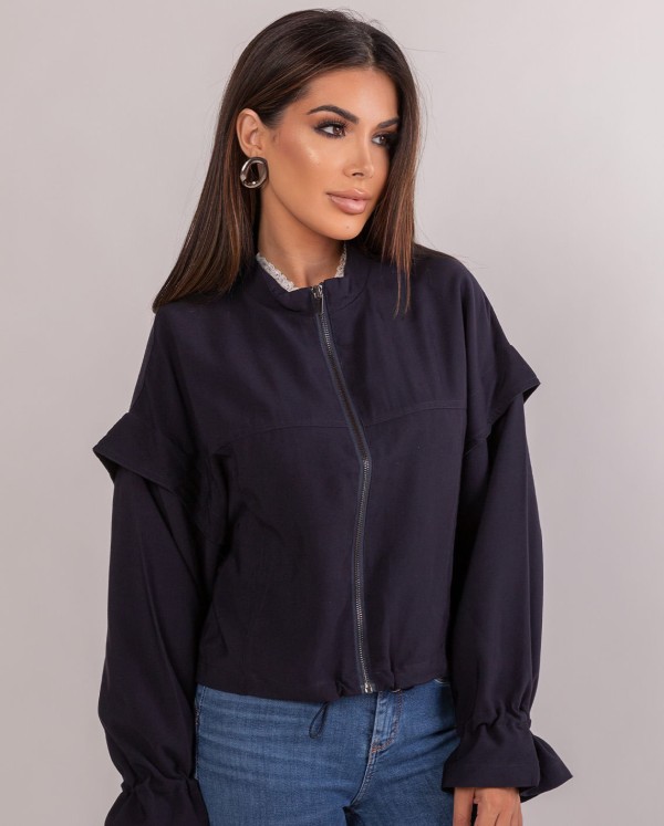 Jaqueta Viscose Bomber Feminina 90330 Azul Marinho