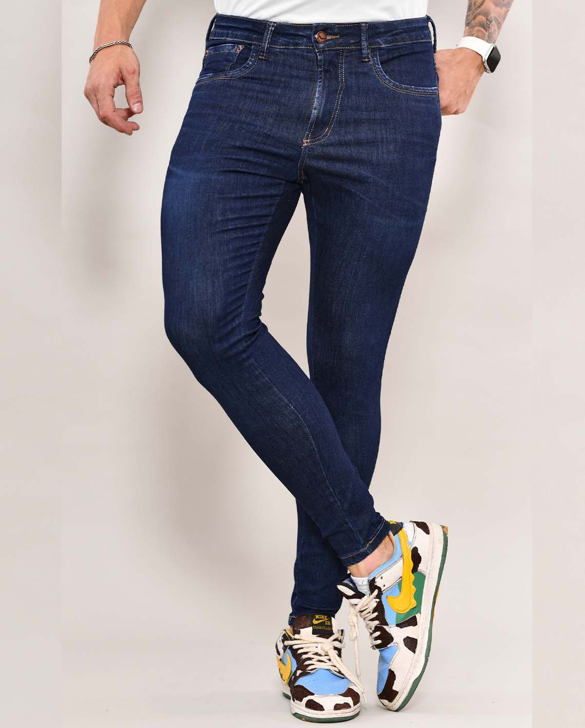 Encontraproduto.com.br - Calça Jeans Masculina Super Skinny  22318 Escura