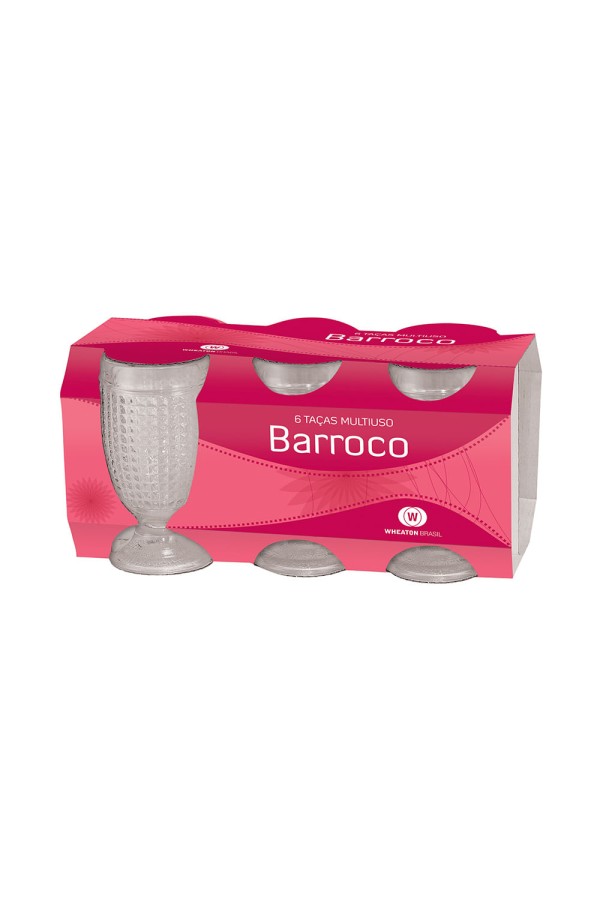 Encontraproduto.com.br - Conjunto 6 Copos para Água 250ml Barroco Wheaton