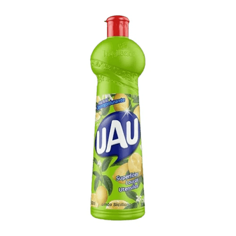 Encontraproduto.com.br - Limpador Desinfetante para Uso Geral Limpeza Pesada com Cloro Ativo Uau Frasco 500ml