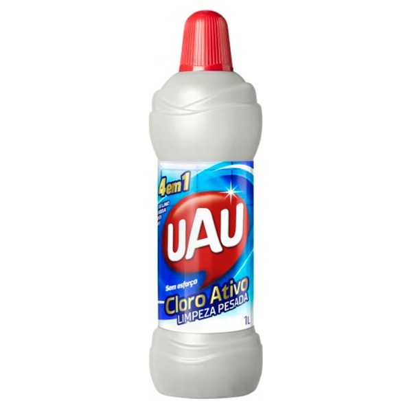 Limpador UAU Limpeza Pesada Cloro Ativo 10% desconto Frasco 1L