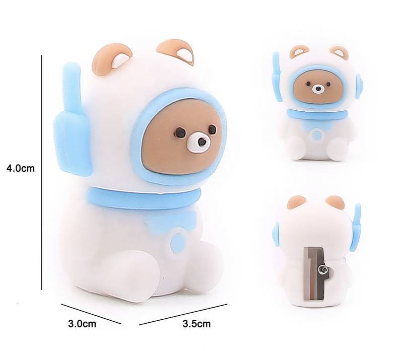 Encontraproduto.com.br - Apontador Ursinho Astronauta Com Borracha 1 Unidade Space Travel Mania