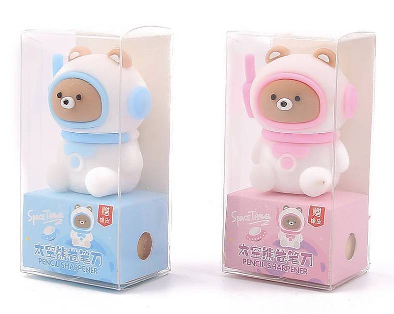 Encontraproduto.com.br - Apontador Ursinho Astronauta Com Borracha 1 Unidade Space Travel Mania