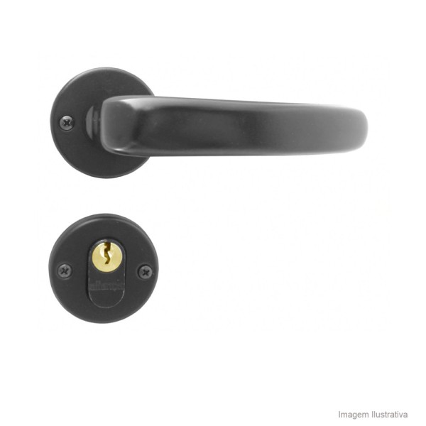 Encontraproduto.com.br - Fechadura externa de aço zamac Orion 5501 preta fosca Aliança
