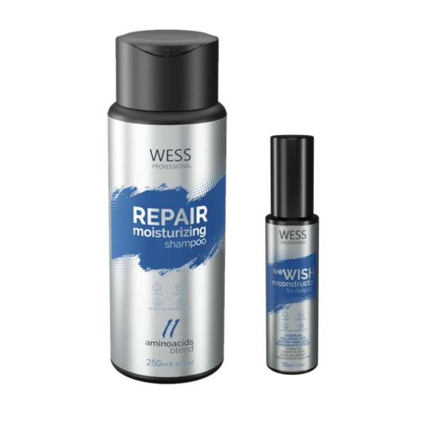 Encontraproduto.com.br - Kit Wess Repair Shampoo 250ml + We Wish Reconstrutor 50ml