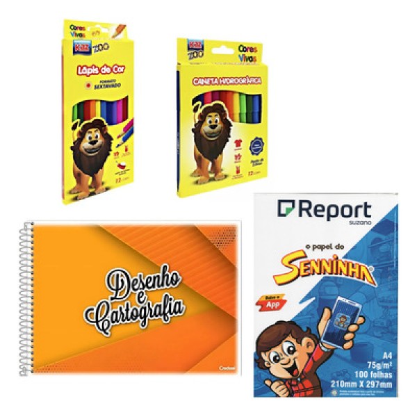 Encontraproduto.com.br - Caderno Credeal Desenho Capa Flexível Sortido 48 Folhas