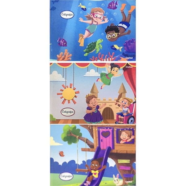 Caderno 1-4 Anos  Broch Caligrafia Cada Lala