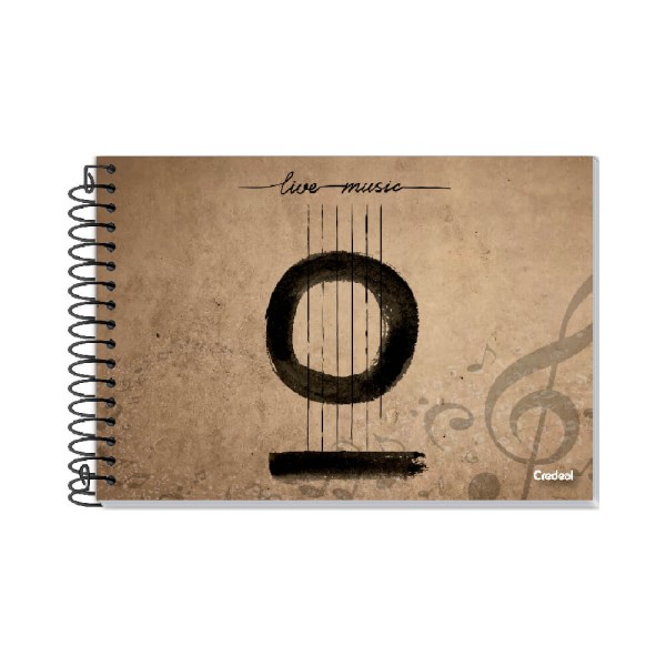 Encontraproduto.com.br - Caderno de Música 1/4 Horizontal Capa Dura 80fl Sortido - Credeal