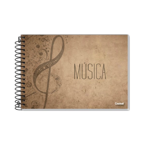 Encontraproduto.com.br - Caderno de Música 1/4 Horizontal Capa Dura 80fl Sortido - Credeal