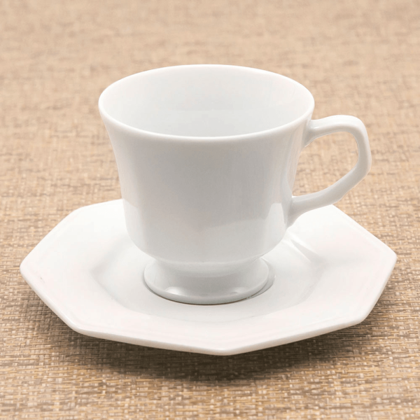 Encontraproduto.com.br - Xícara de chá com pires em porcelana Schmidt Prisma 200ml