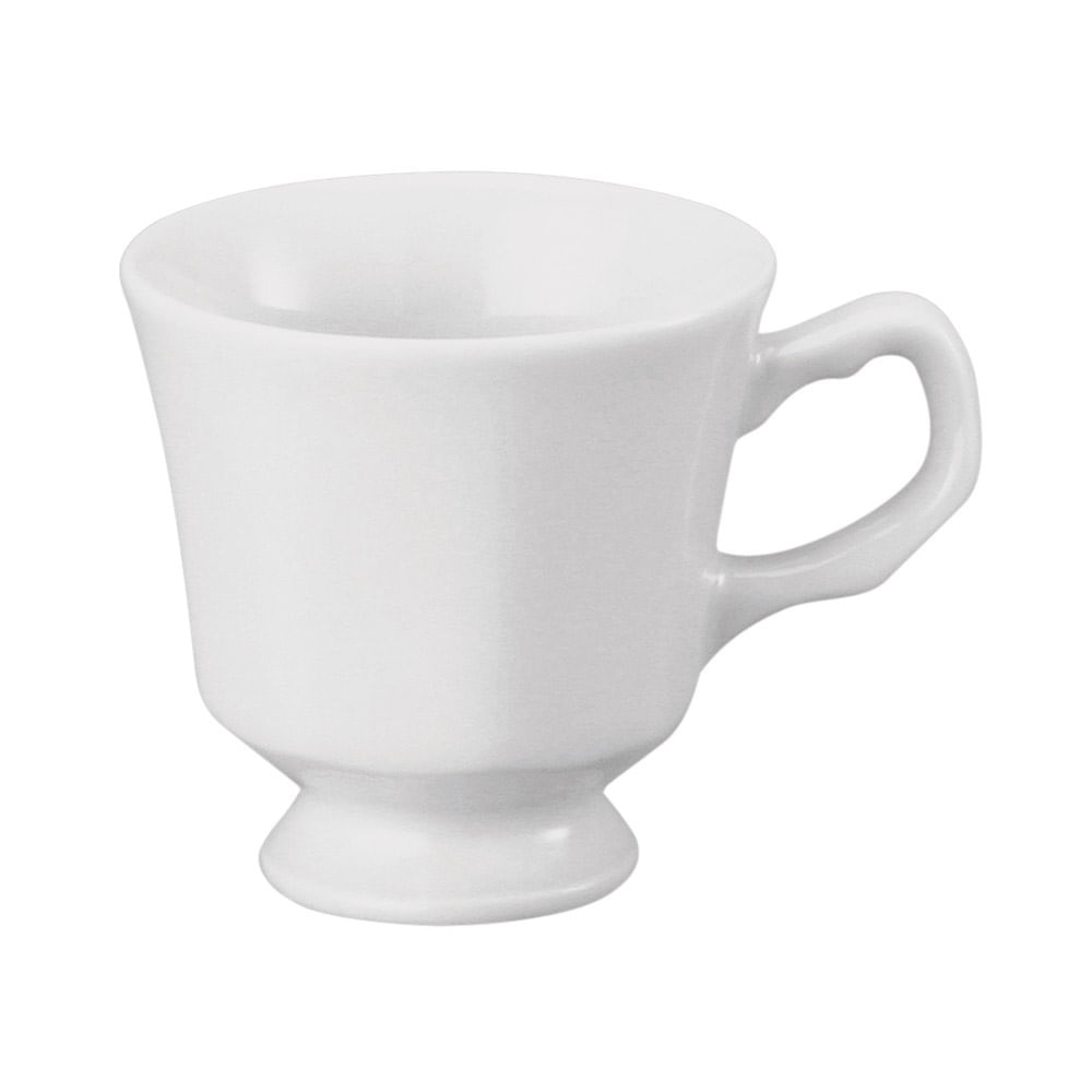 Encontraproduto.com.br - Xícara de Café Schmidt Prisma em Porcelana com Pires Branca 70ml