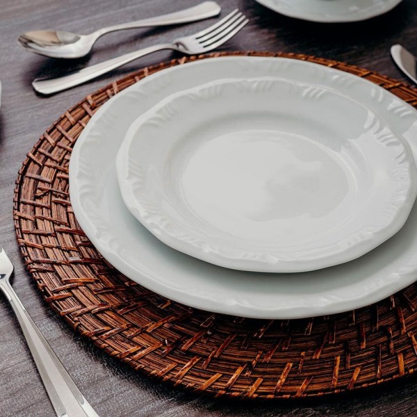Encontraproduto.com.br - Conjunto com 6 Pratos Rasos Schmidt Pomerode em Porcelana 26 cm - Branco