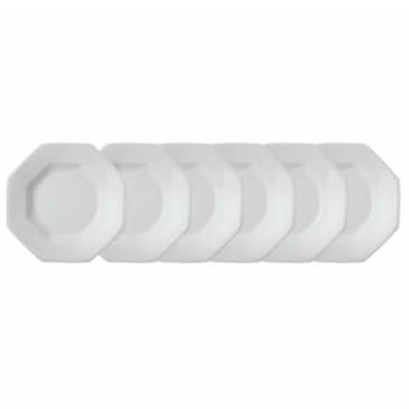 Conjunto Com 6 Pratos Fundos Schmidt Prisma Em Porcelana 24,5 Cm Branco Branco