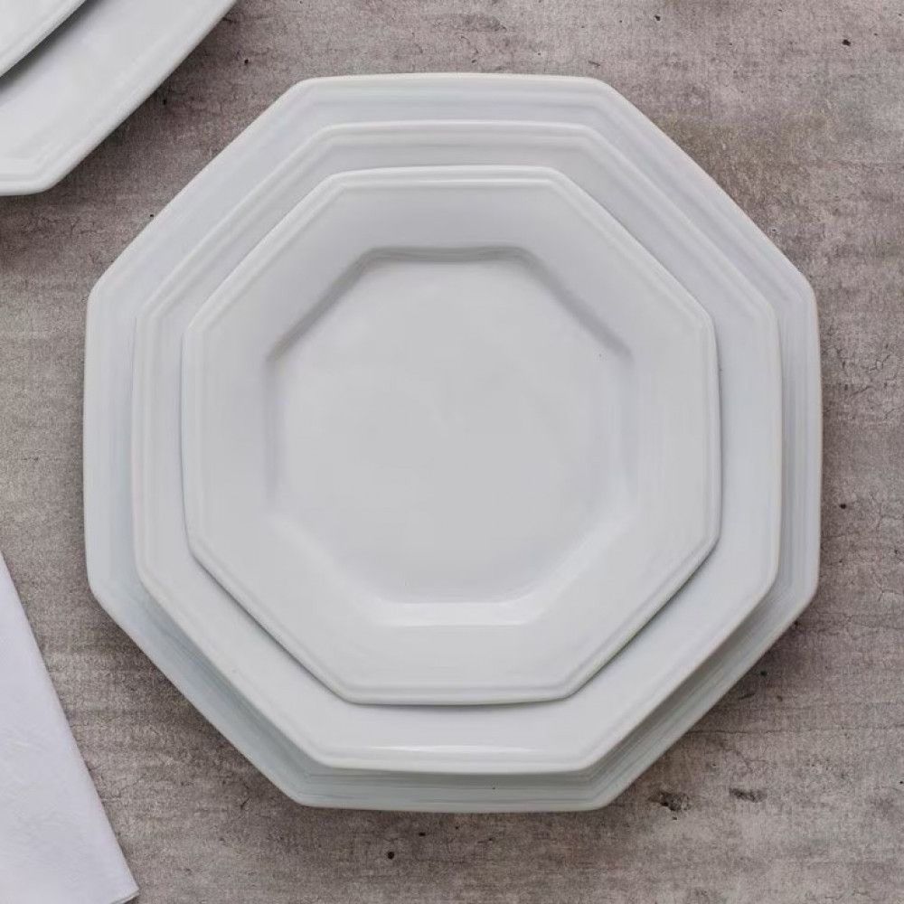 Encontraproduto.com.br - Conjunto Com 6 Pratos Fundos Schmidt Prisma Em Porcelana 24,5 Cm Branco Branco