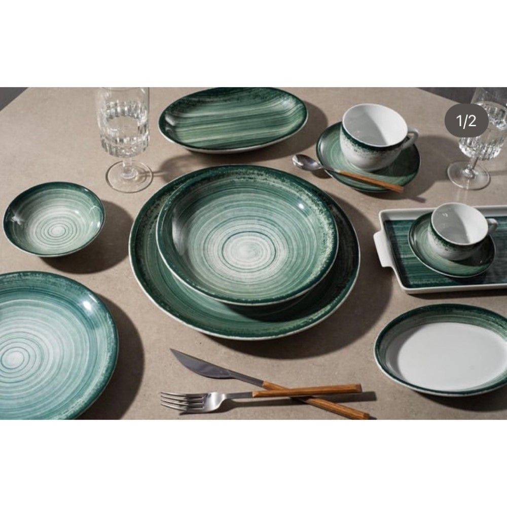 Encontraproduto.com.br - Aparelho De Jantar 30 Peças Esfera Verde Schmidt