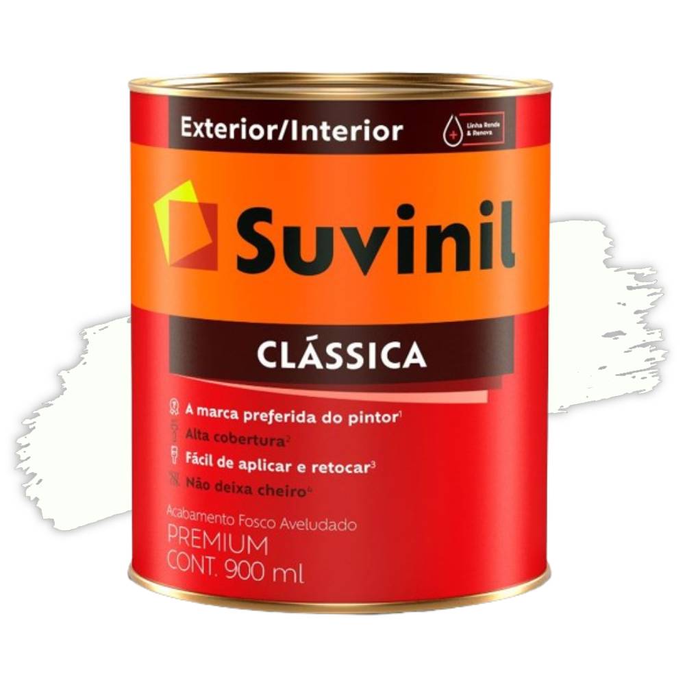 Encontraproduto.com.br - Tinta Clássica Fosco Branco Neve 0.09l Suvinil