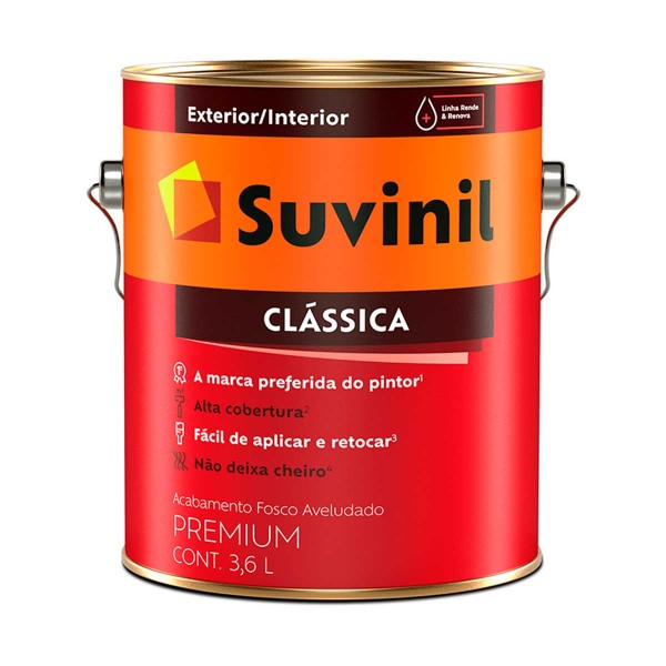 Tinta Clássica Gelo Fosco Aveludado 3,6L - SUVINIL