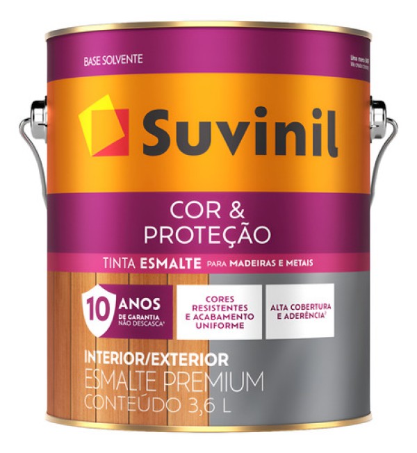 Esmalte Brilhante 3.6L Cinza Medio - Suvinil - 53381850 - Unitário