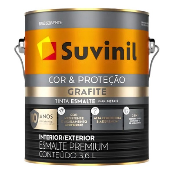 Encontraproduto.com.br - Esmalte Fosco 3,6L Grafite Escuro - Suvinil - 53404110 - Unitário
