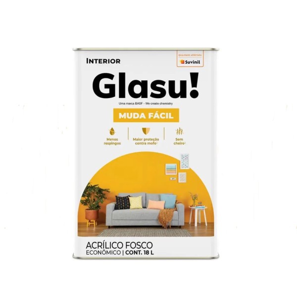Tinta Glasu Muda Fácil 18L Fosco Marfim Suvinil