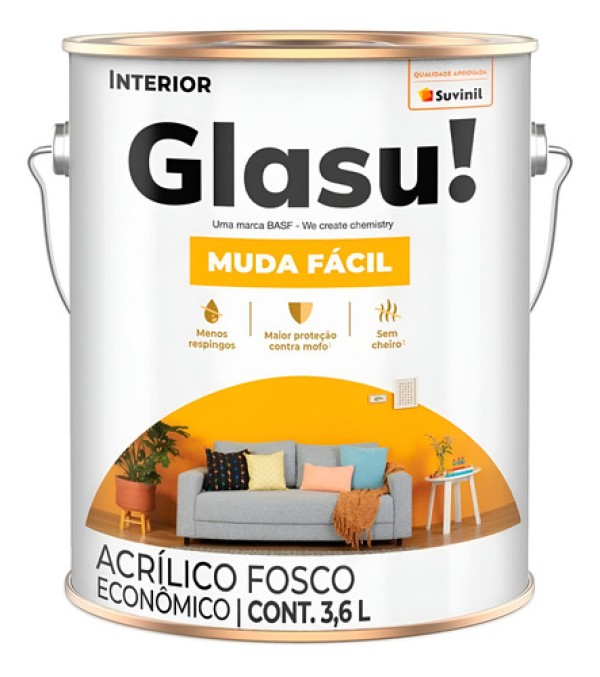 Tinta Glasu Eco Fosco Palha 3,6 Litros 53429338