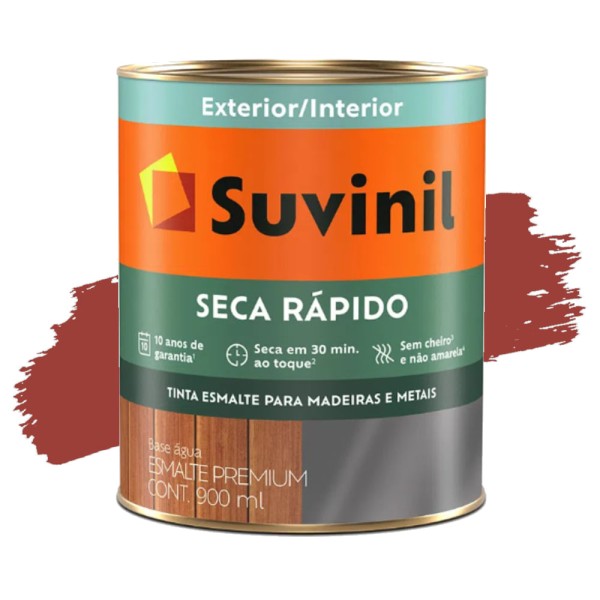 Tinta Esmalte Seca Rápido Brilhante Vermelho 900ml Suvinil