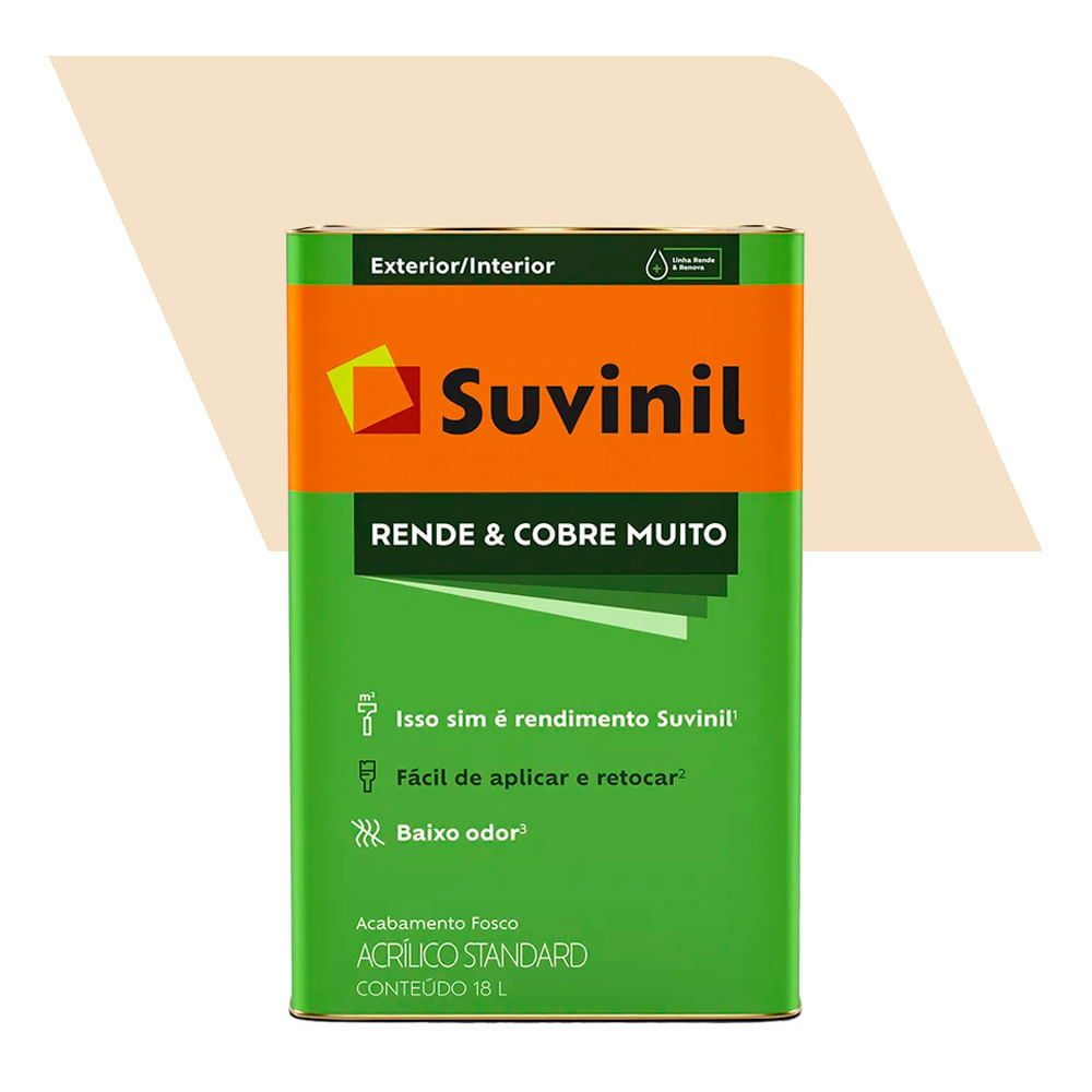 Encontraproduto.com.br - Tinta Acrílica Rende e Cobre Muito Areia Fosco 18L - SUVINIL